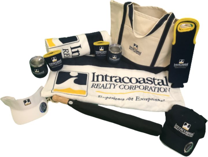 Intracoastal Swag Bag: tote, beach towel, visor, cap, umbrella, tumblers and wine tote